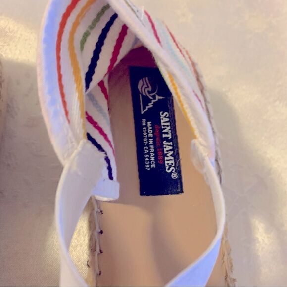 Saint James Espadrilles Boat Shoes Rainbow Nautical Sz 9 NWOT Gorgeous - Picture 4 of 8